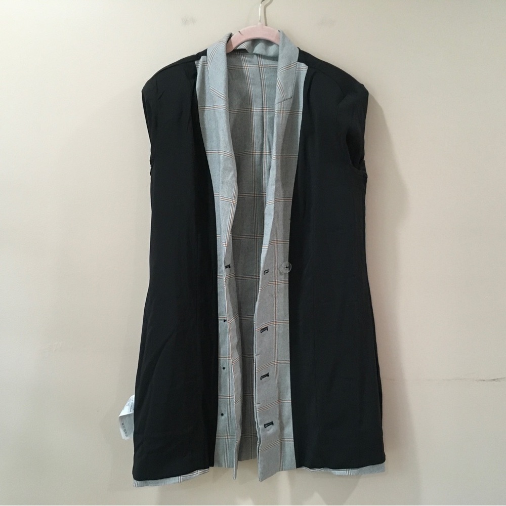 Abercrombie&fitch Women’s SP Blazer Dress Plaid Gray Preppy Classic Old Money - Picture 11 of 11